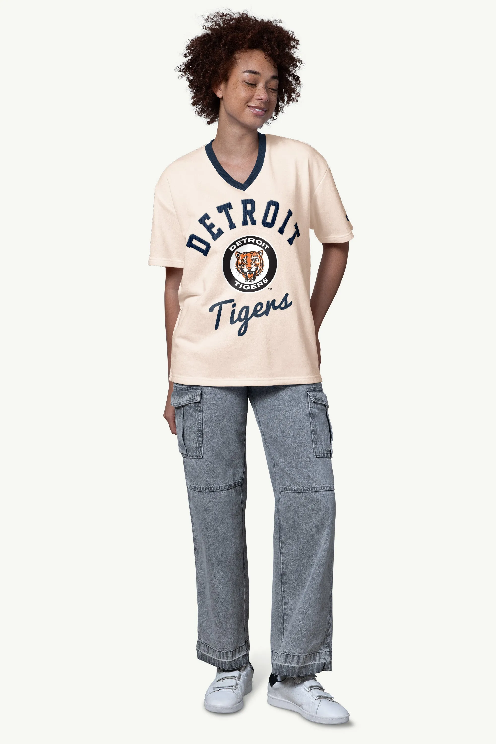 WOMENS DETROIT TIGERTS V-NECK SHORT SLEEVE T SHIRT sold by Starter product image thumbnail 3