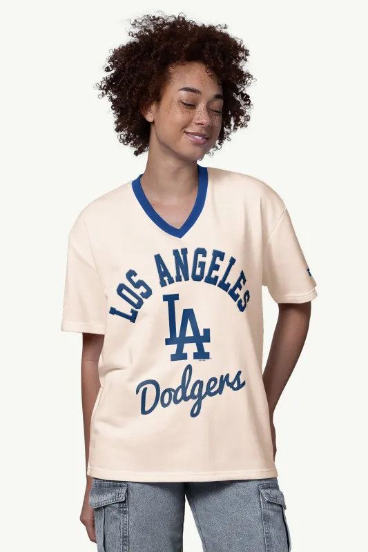WOMENS LOS ANGELES DODGERS V-NECK T SHIRT made by Starter