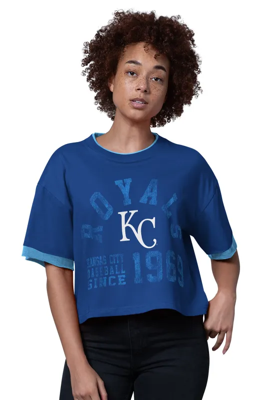 WOMENS KANSAS CITY ROYALS CROPPED T SHIRT made by Starter