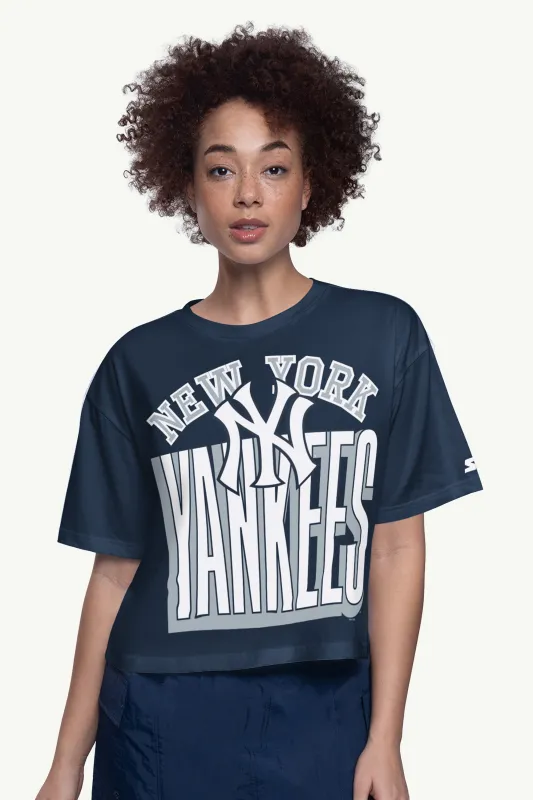 WOMENS NEW YORK YANKEES CROPPED T SHIRT made by Starter