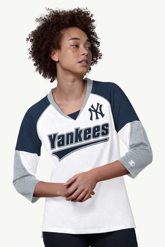 WOMENS NEW YORK YANKEES RAGLAN SLEEVE TOP made by Starter