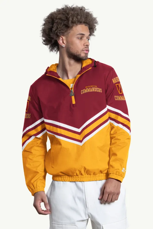 MENS WASHINGTON COMMANDERS  FAIR PLAY HALF ZIP HOODED PULLOVER made by Starter