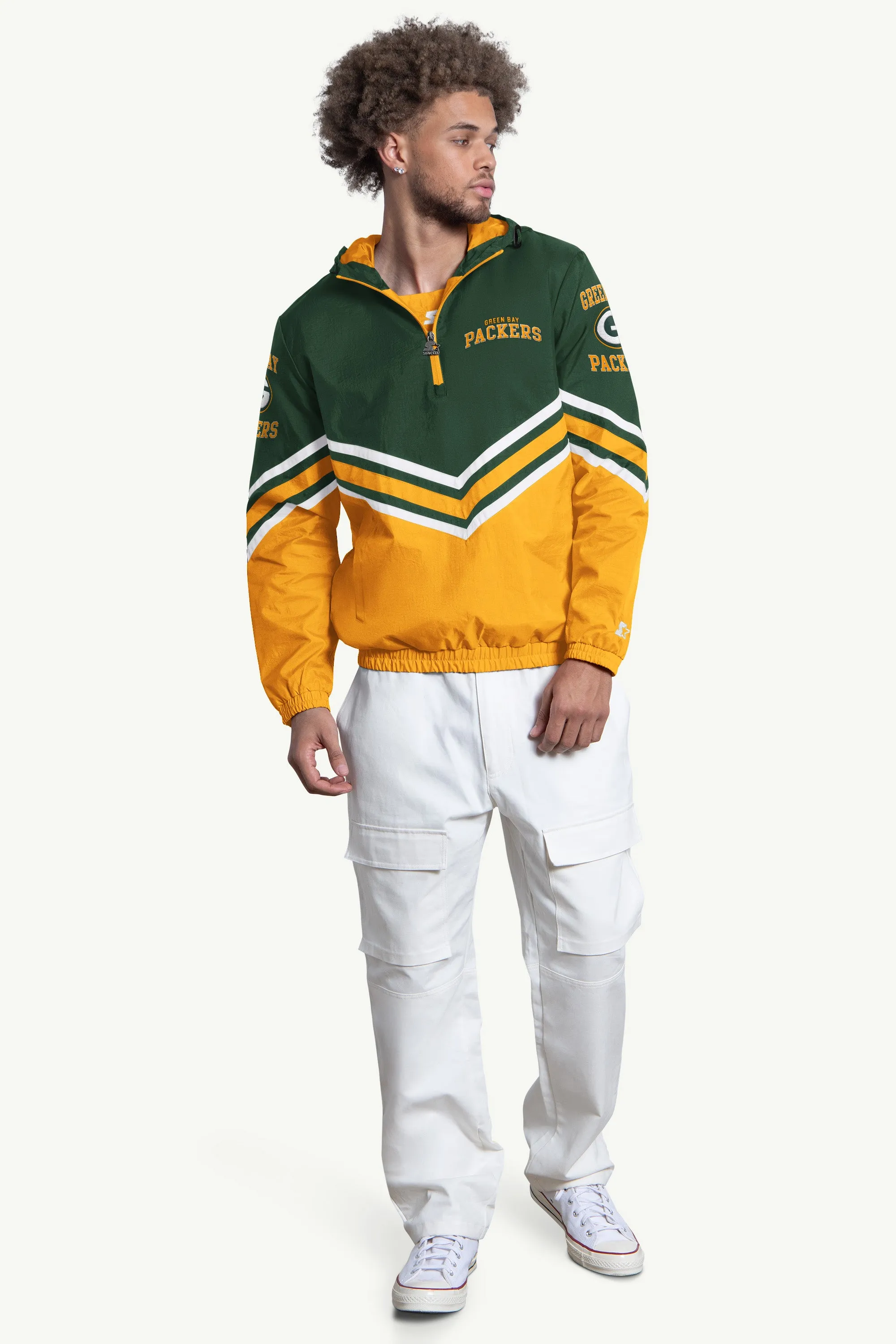 MENS GREENBAY PACKERS FAIR PLAY HALF ZIP HOODED PULLOVER sold by Starter product image thumbnail 3