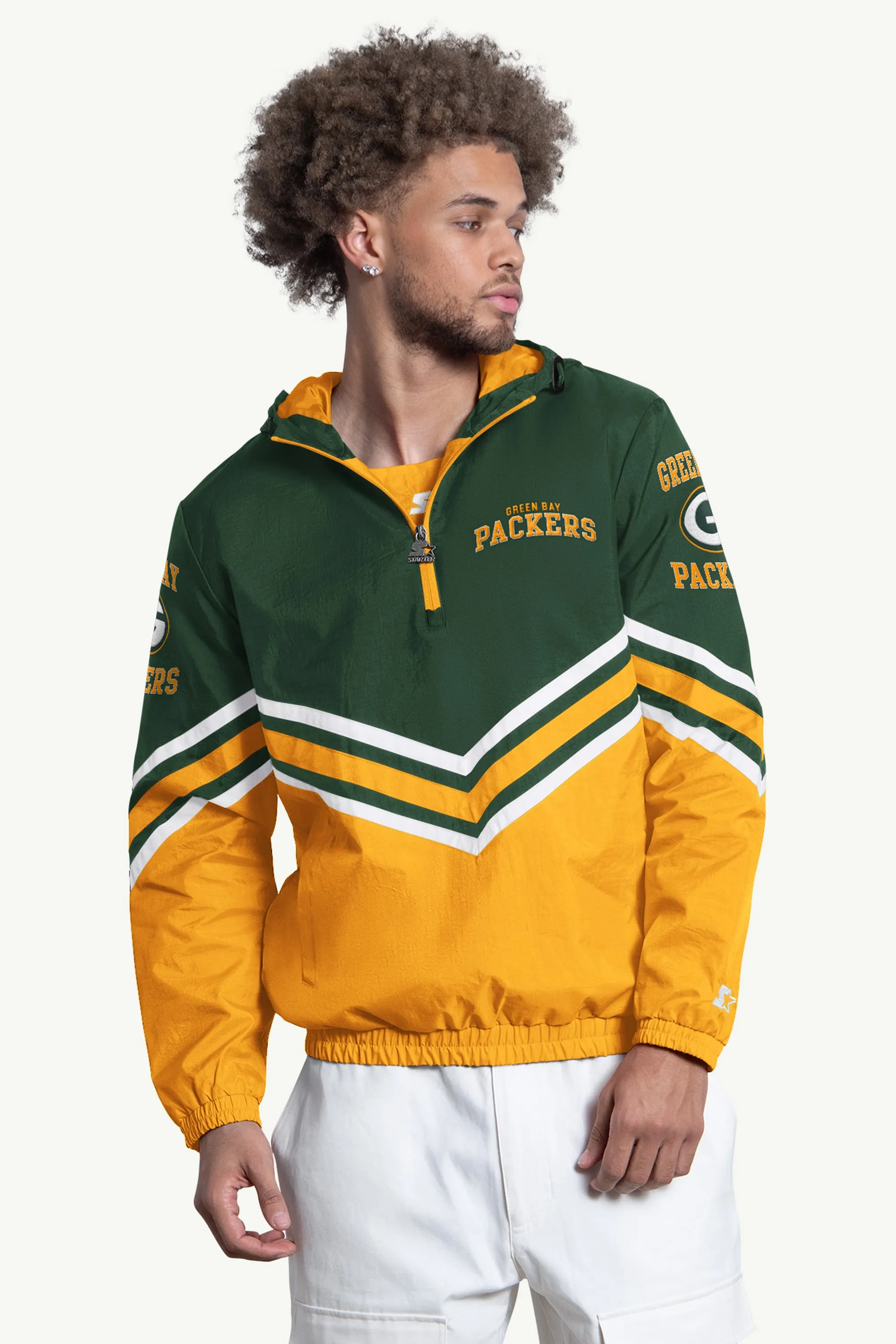 MENS GREENBAY PACKERS FAIR PLAY HALF ZIP HOODED PULLOVER sold by Starter