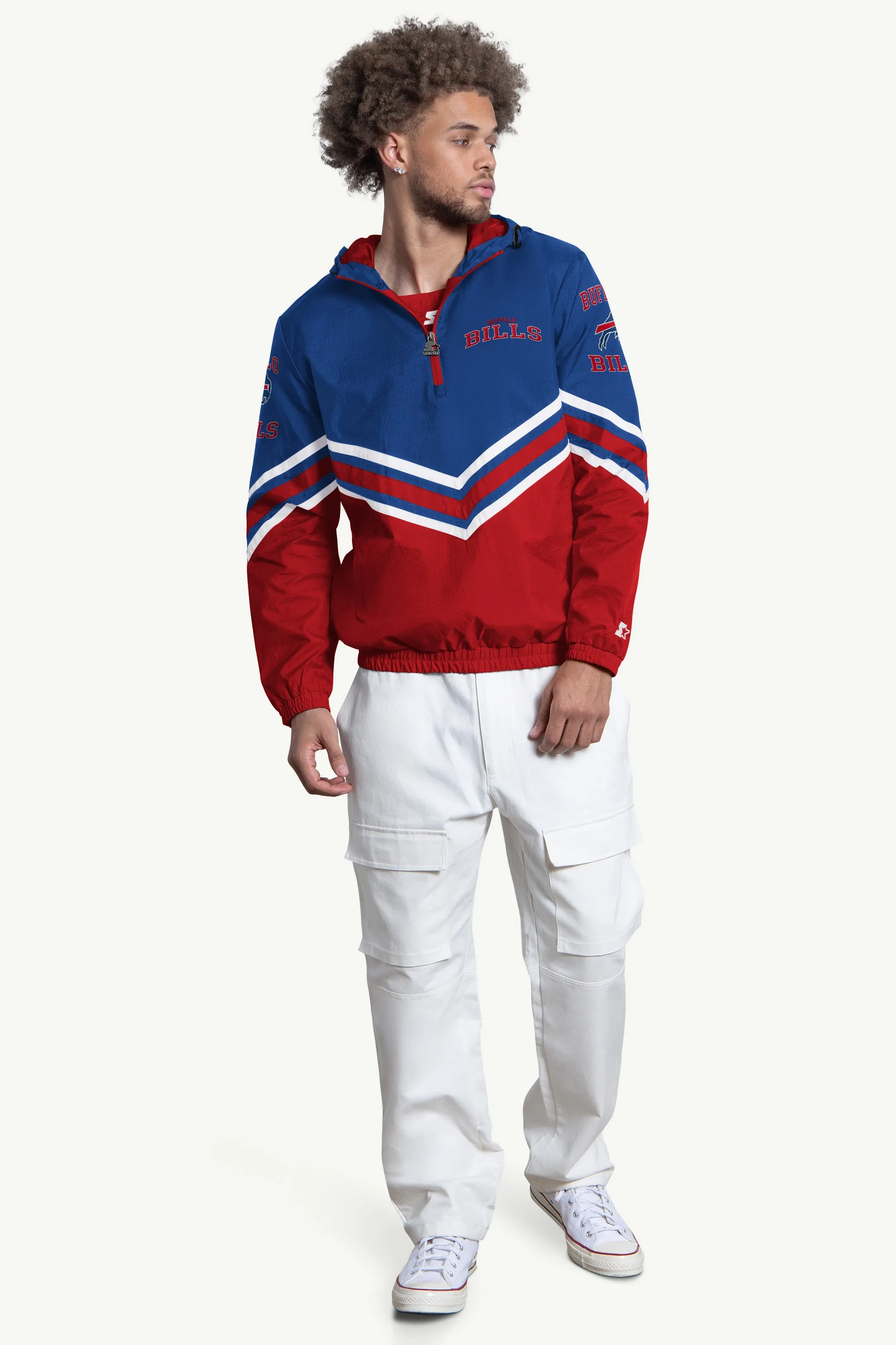MENS BUFFALO BILLS FAIR FAIR PLAY HALF ZIP HOODED PULLOVER sold by Starter product image thumbnail 3