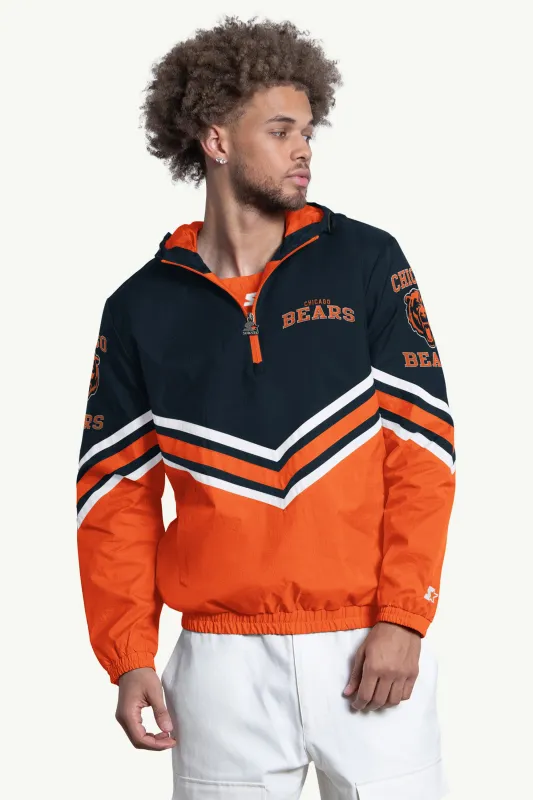 MENS CHICAGO BEARS FAIR PLAY HALF ZIP HOODED PULLOVER made by Starter