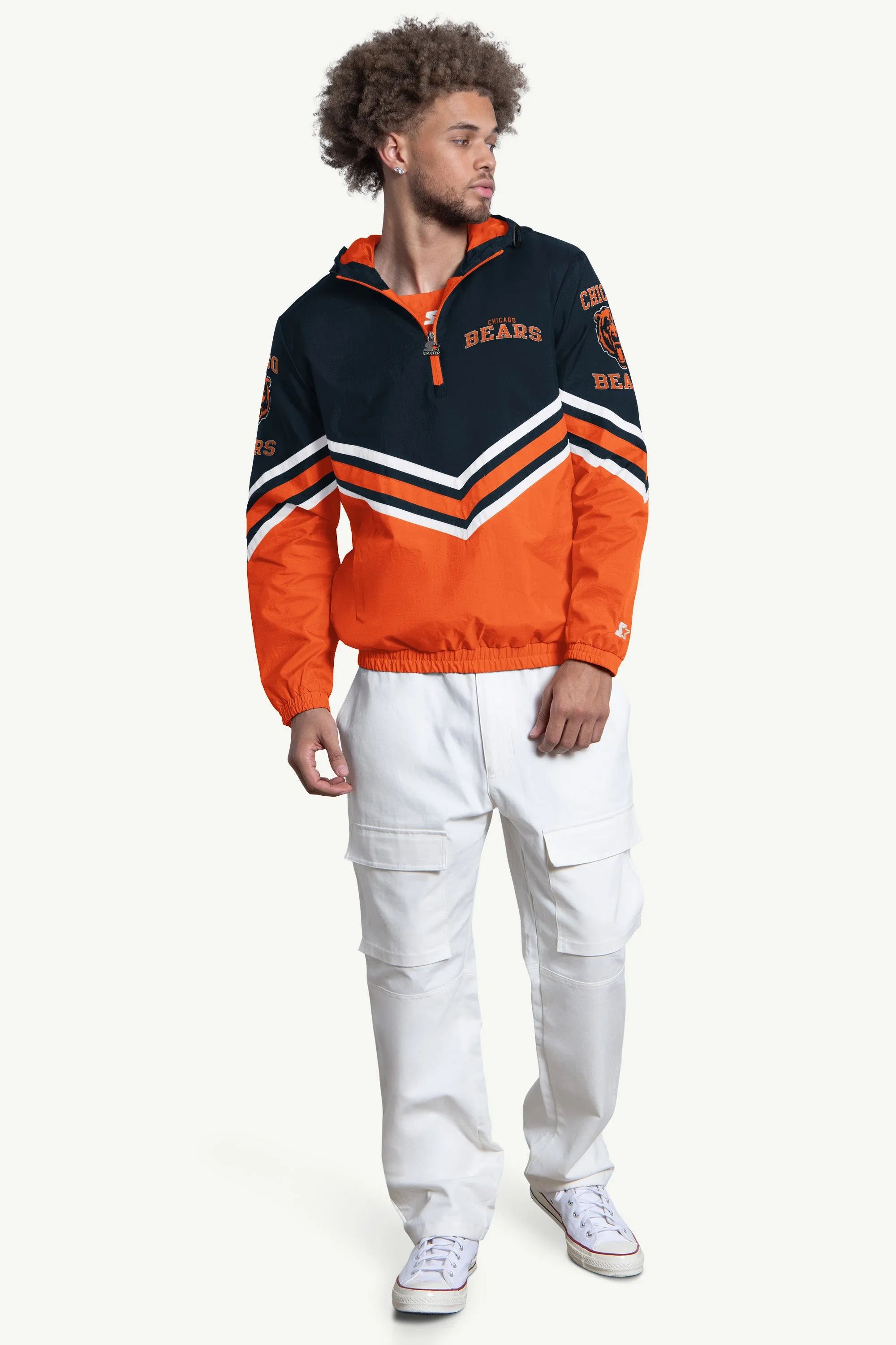 MENS CHICAGO BEARS FAIR PLAY HALF ZIP HOODED PULLOVER sold by Starter product image thumbnail 3
