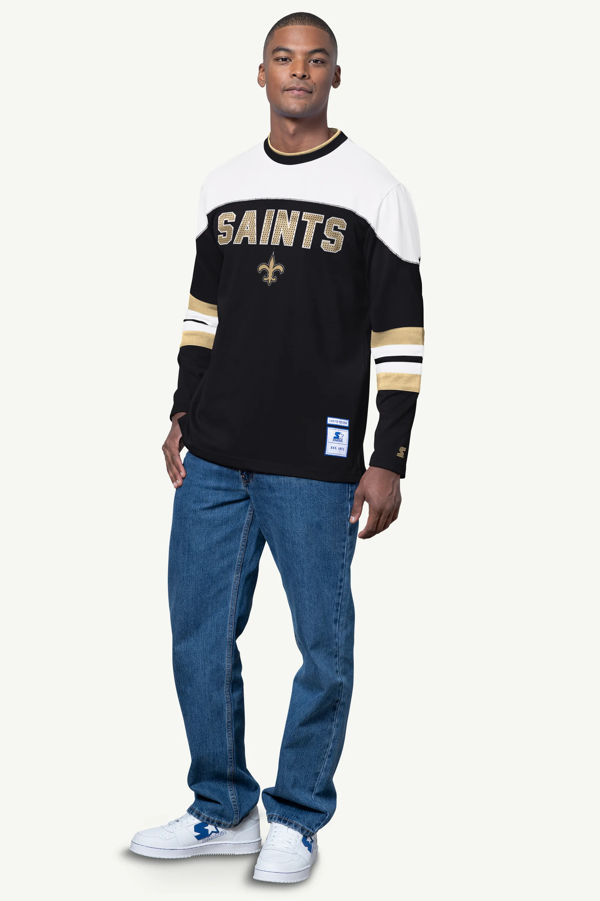 MENS NEW ORLEANS SAINTS LONG SLEEVE PULLOVER sold by Starter product image thumbnail 3