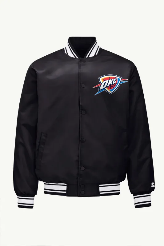 MENS OKLAHOMA CITY THUNDER TRIANGLE SATIN VARSITY JACKET made by Starter