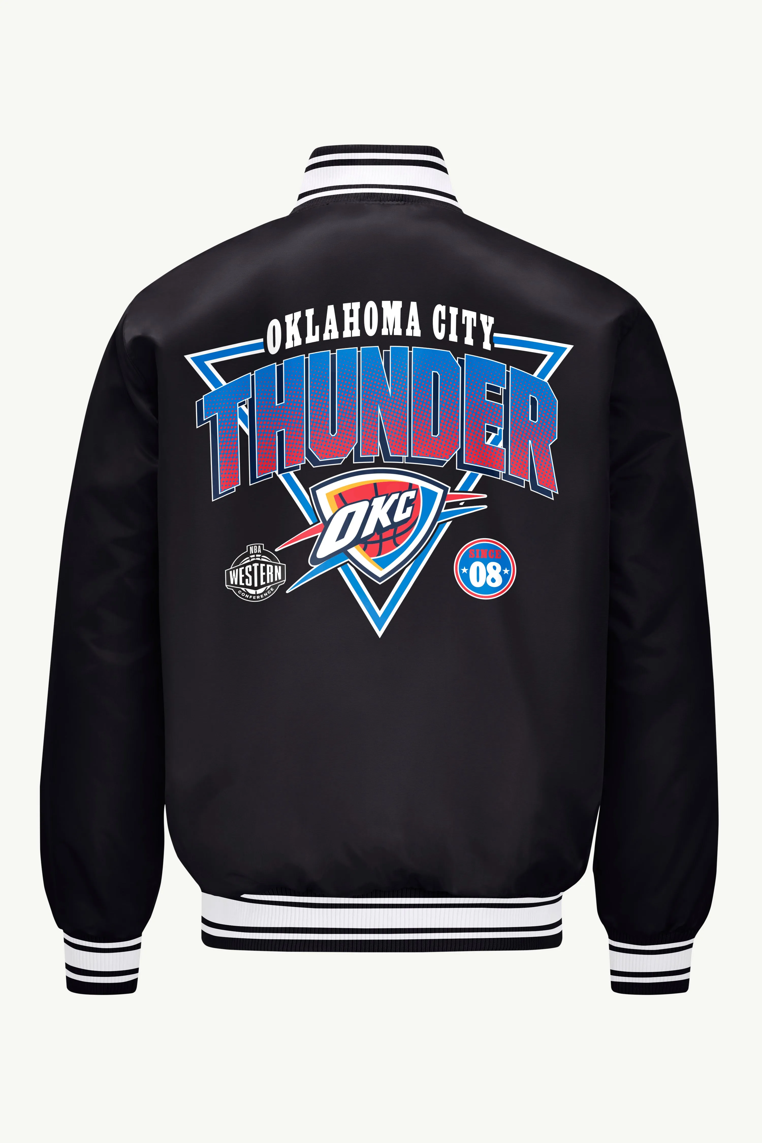 MENS OKLAHOMA CITY THUNDER TRIANGLE SATIN VARSITY JACKET sold by Starter product image thumbnail 2