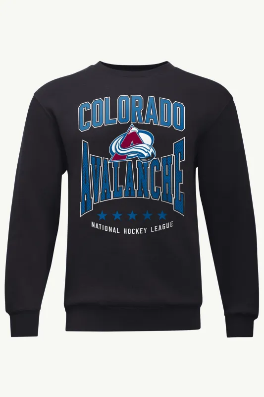 MENS COLORADO AVALANCHE CENTER SQUEEZE SWEATSHIRT made by Starter