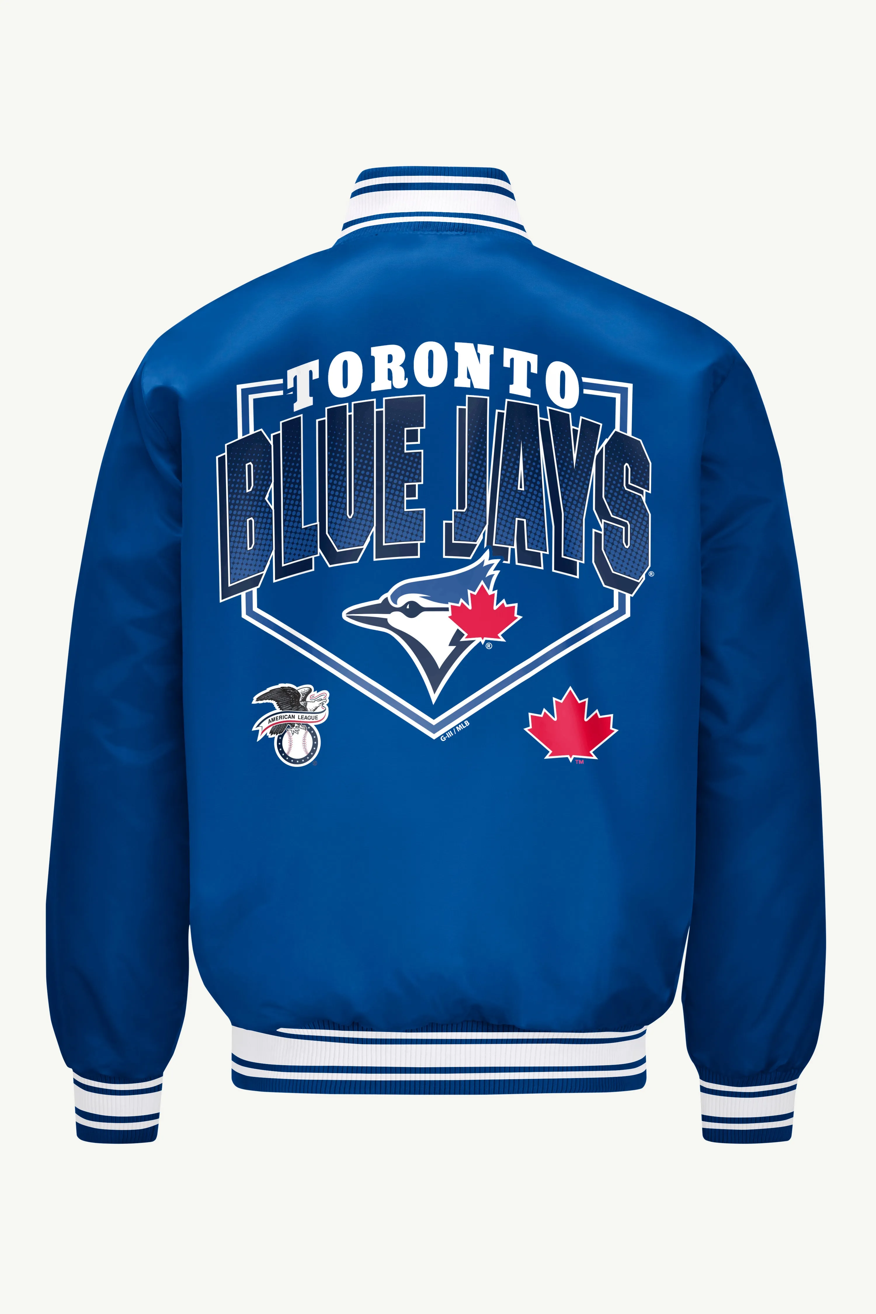 MENS TORONTO BLUE JAYS HOMEPLATE SATIN VARSITY JACKET sold by Starter product image thumbnail 2