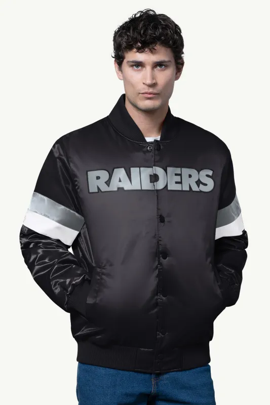 MENS LAS VEGAS RAIDERS SATIN VARSITY JACKET made by Starter