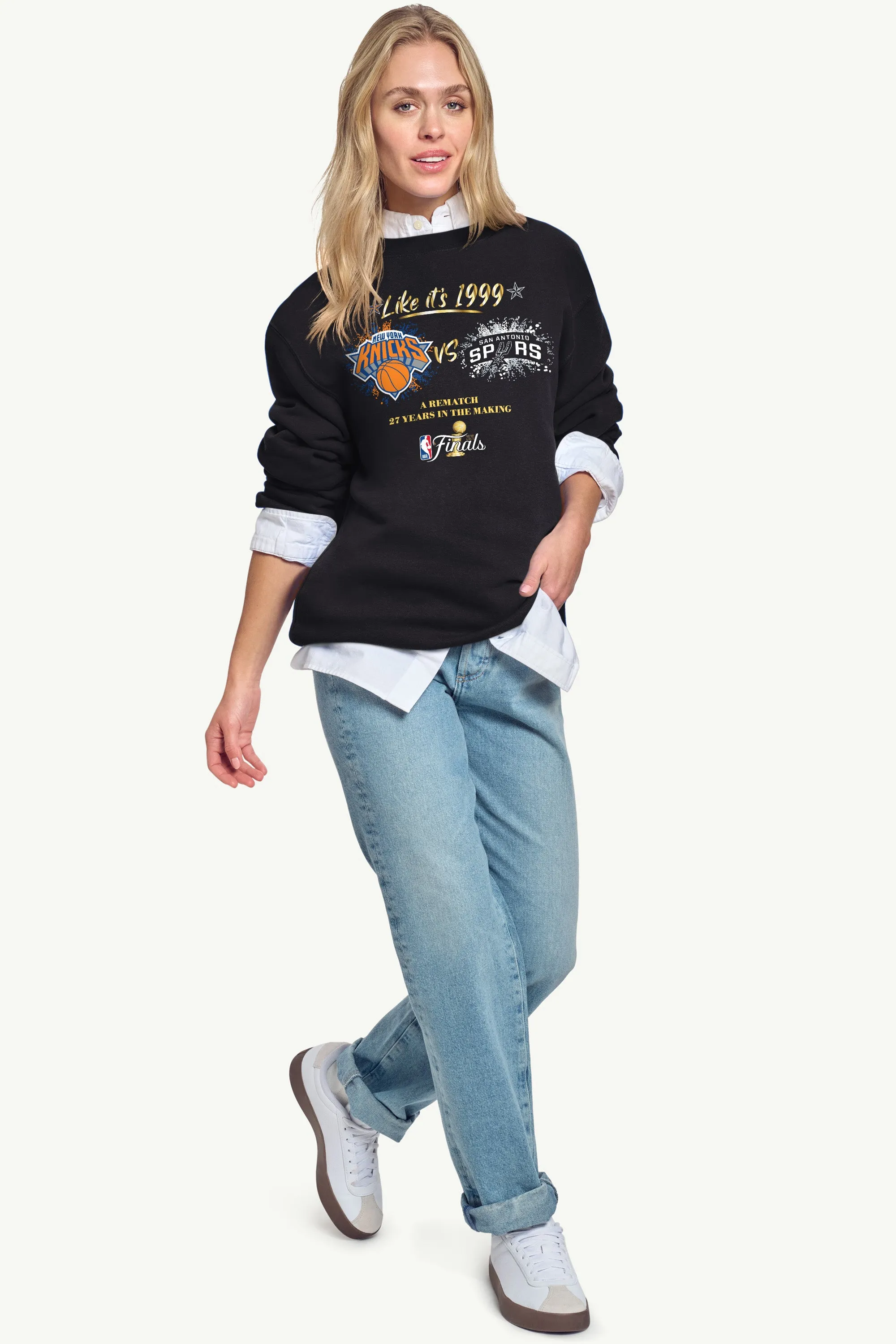 WOMENS NEW YORK KNICKS VS SAN ANTONIO SPURS 2026 NBA FINALS SWEATSHIRT sold by Starter product image thumbnail 4