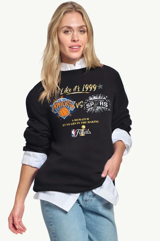 WOMENS NEW YORK KNICKS VS SAN ANTONIO SPURS 2026 NBA FINALS SWEATSHIRT made by Starter