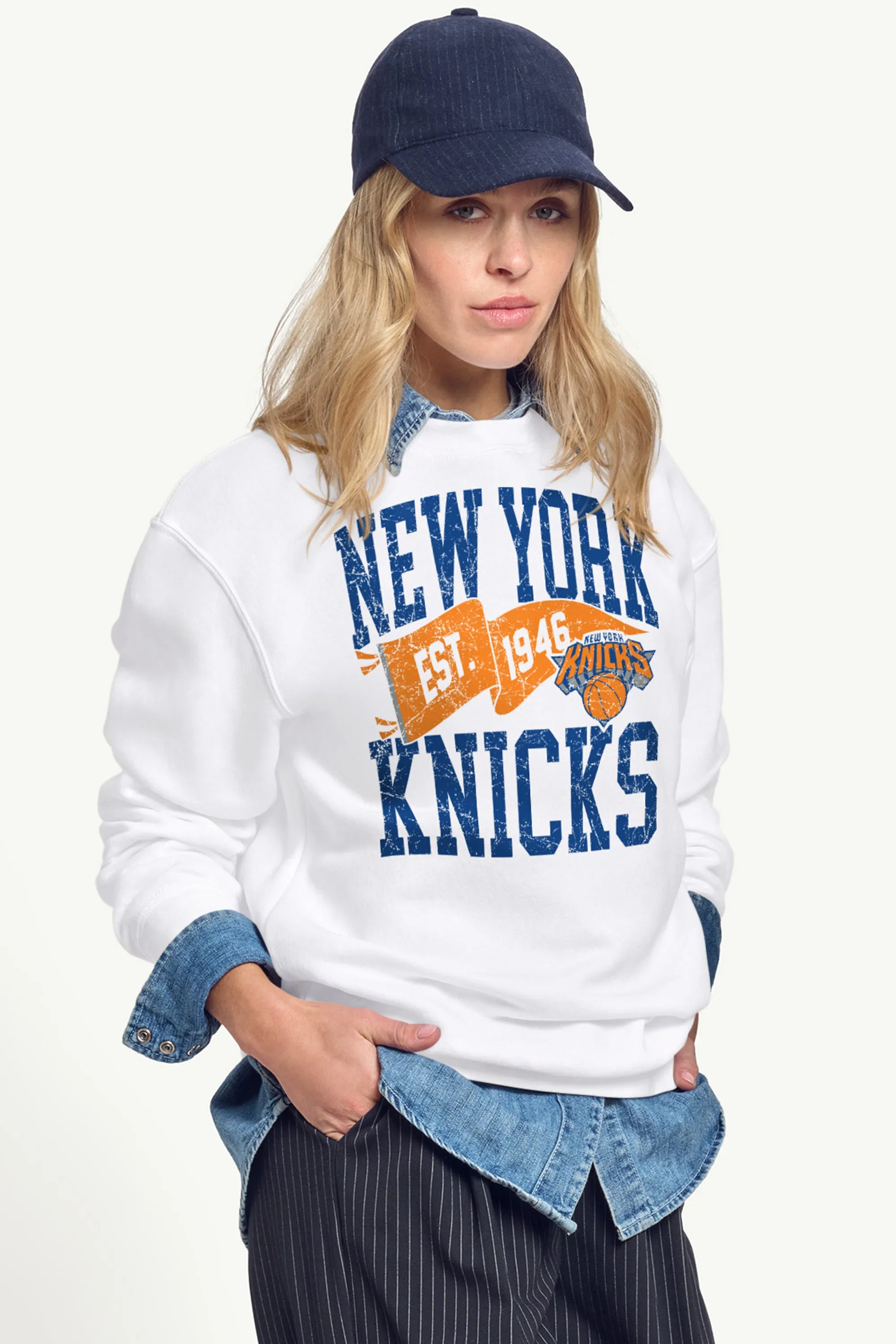 STARTER NEW YORK KNICKS PENNANT SWEATSHIRT sold by Starter