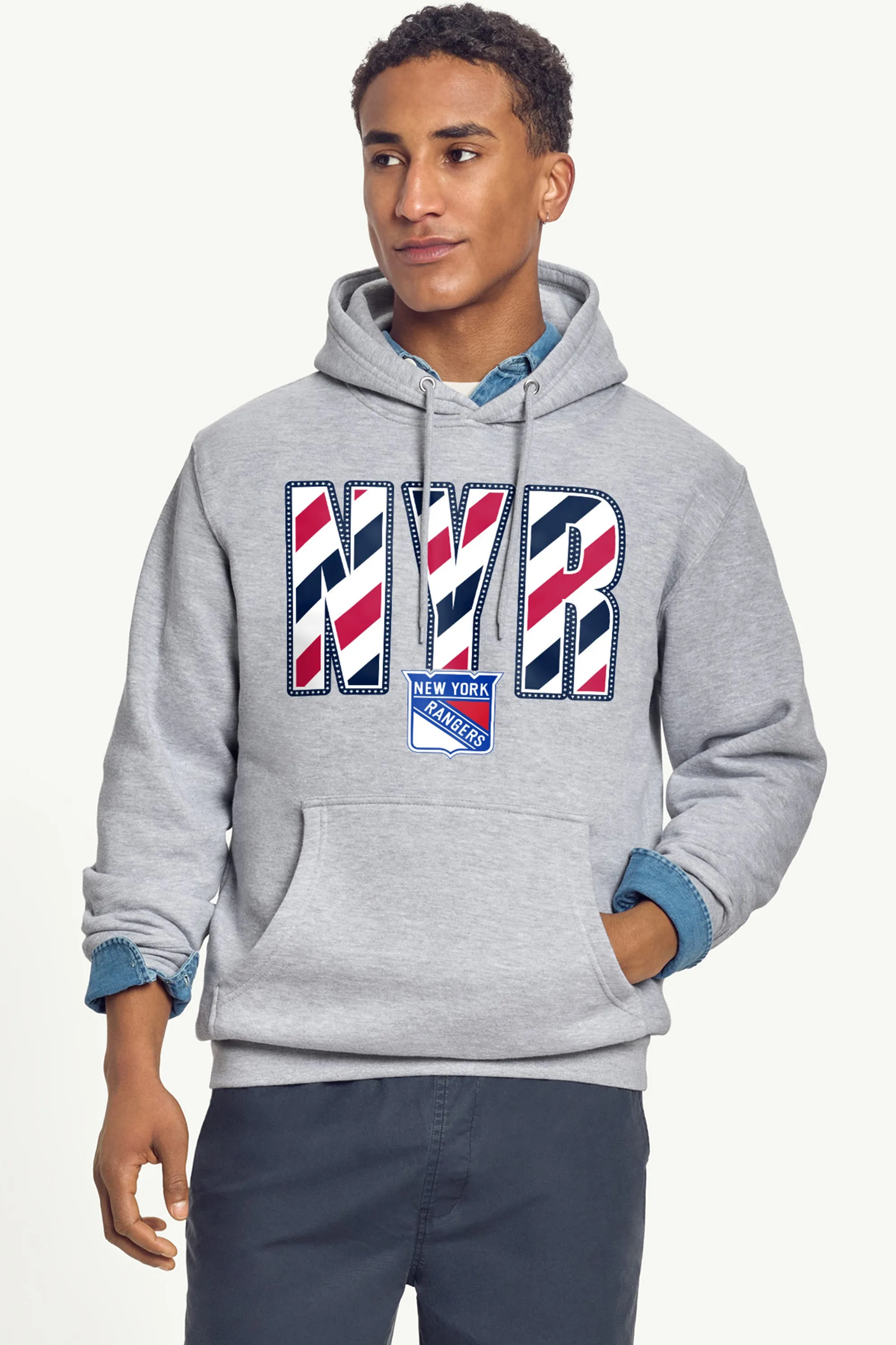 MENS NEW YORK RANGERS STARS AND STRIPES HOODIE sold by Starter product image thumbnail 4