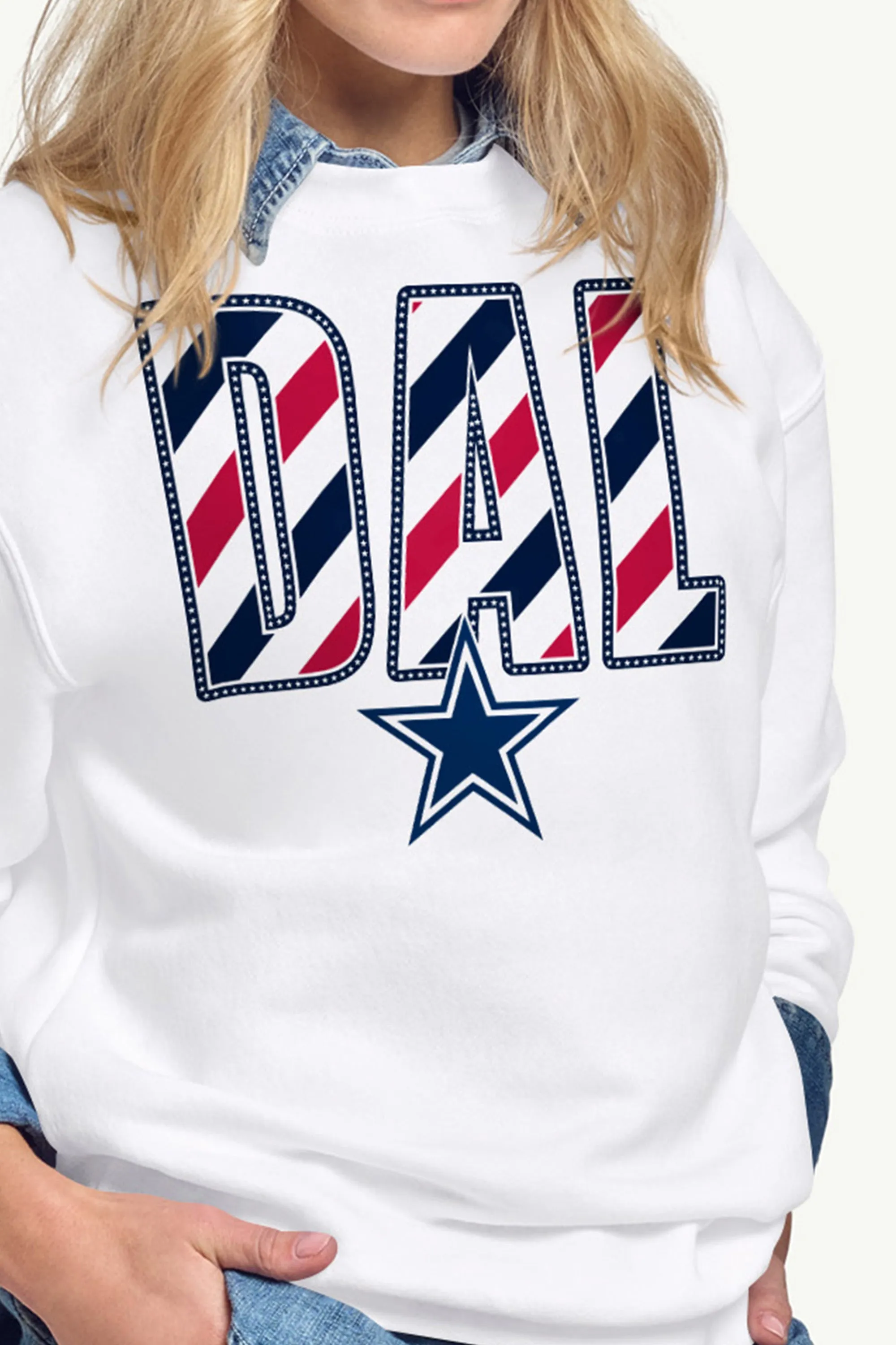 WOMENS DALLAS COWBOYS STARS AND STRIPES SWEATSHIRT sold by Starter product image thumbnail 2