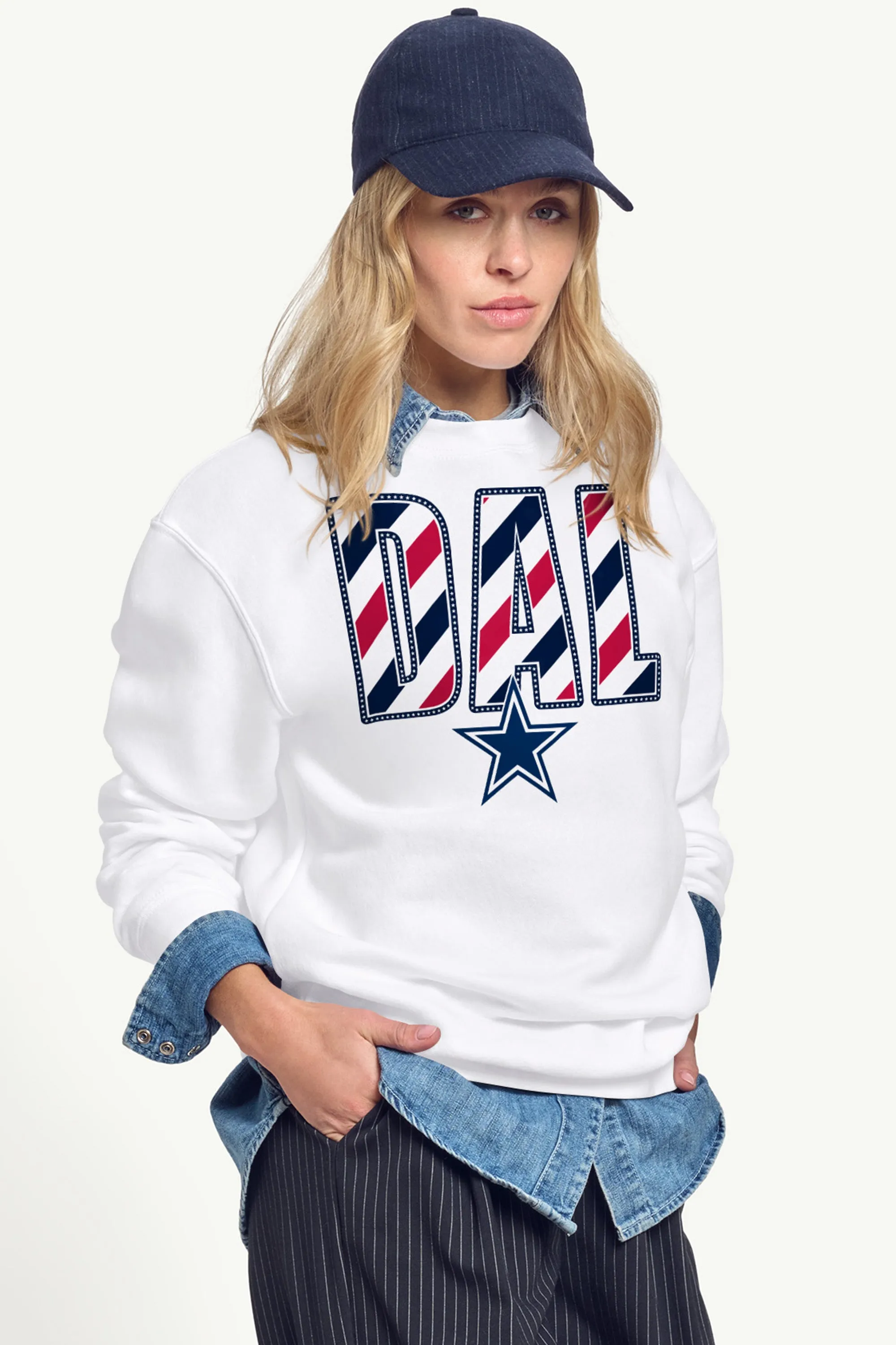 WOMENS DALLAS COWBOYS STARS AND STRIPES SWEATSHIRT sold by Starter product image thumbnail 4