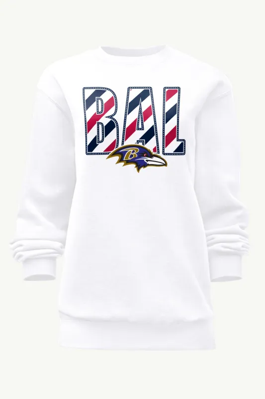 WOMENS BALTIMORE RAVENS STARS AND STRIPES SWEATSHIRT made by Starter