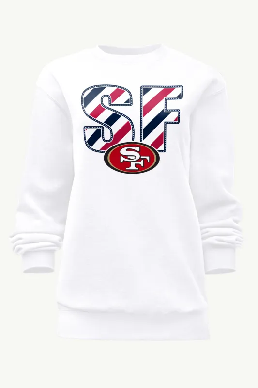 WOMENS SAN FRANCISCO 49ERS STARS AND STRIPES SWEATSHIRT made by Starter