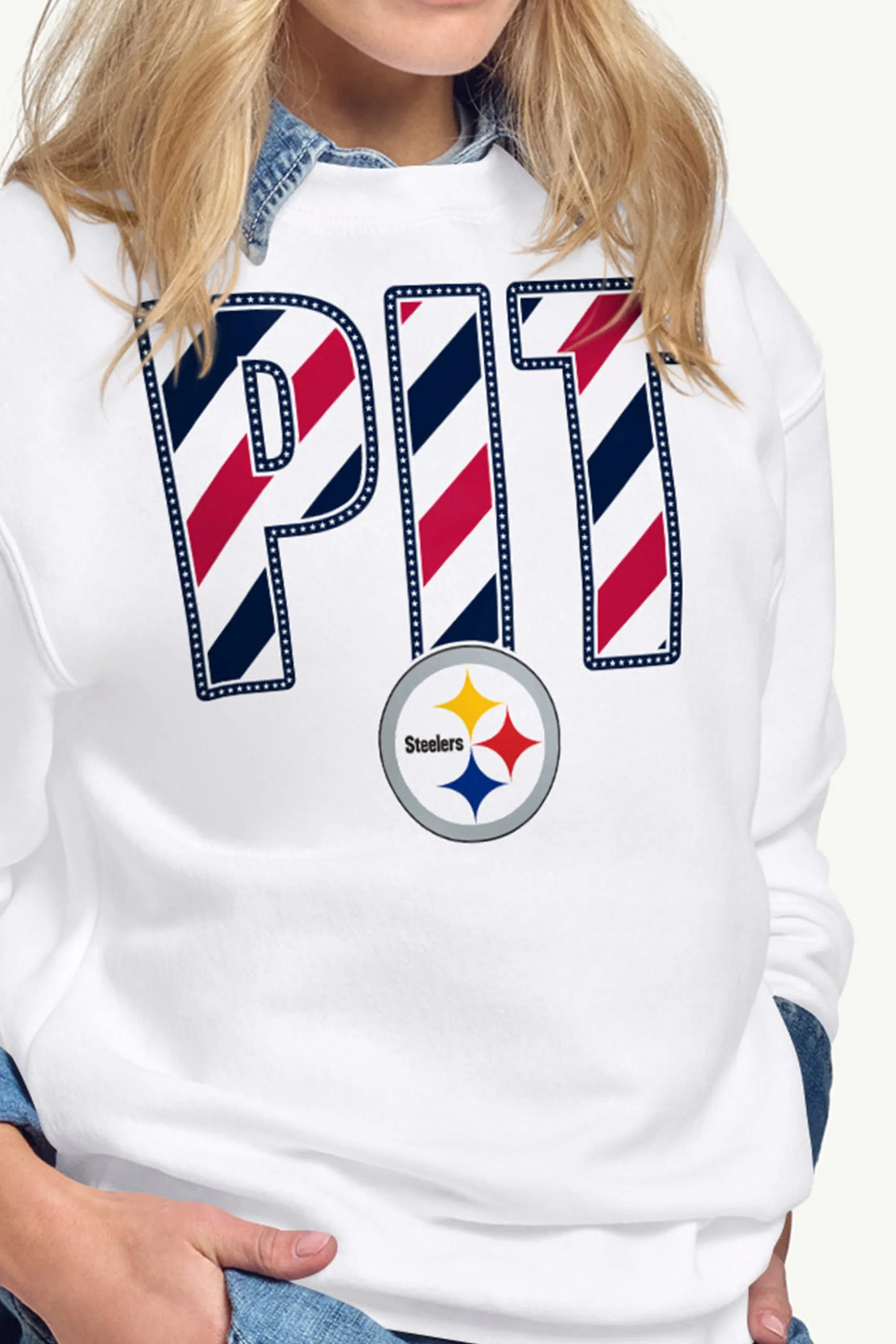 WOMENS PITTSBURGH STEELERS STARS AND STRIPES SWEATSHIRT sold by Starter product image thumbnail 2