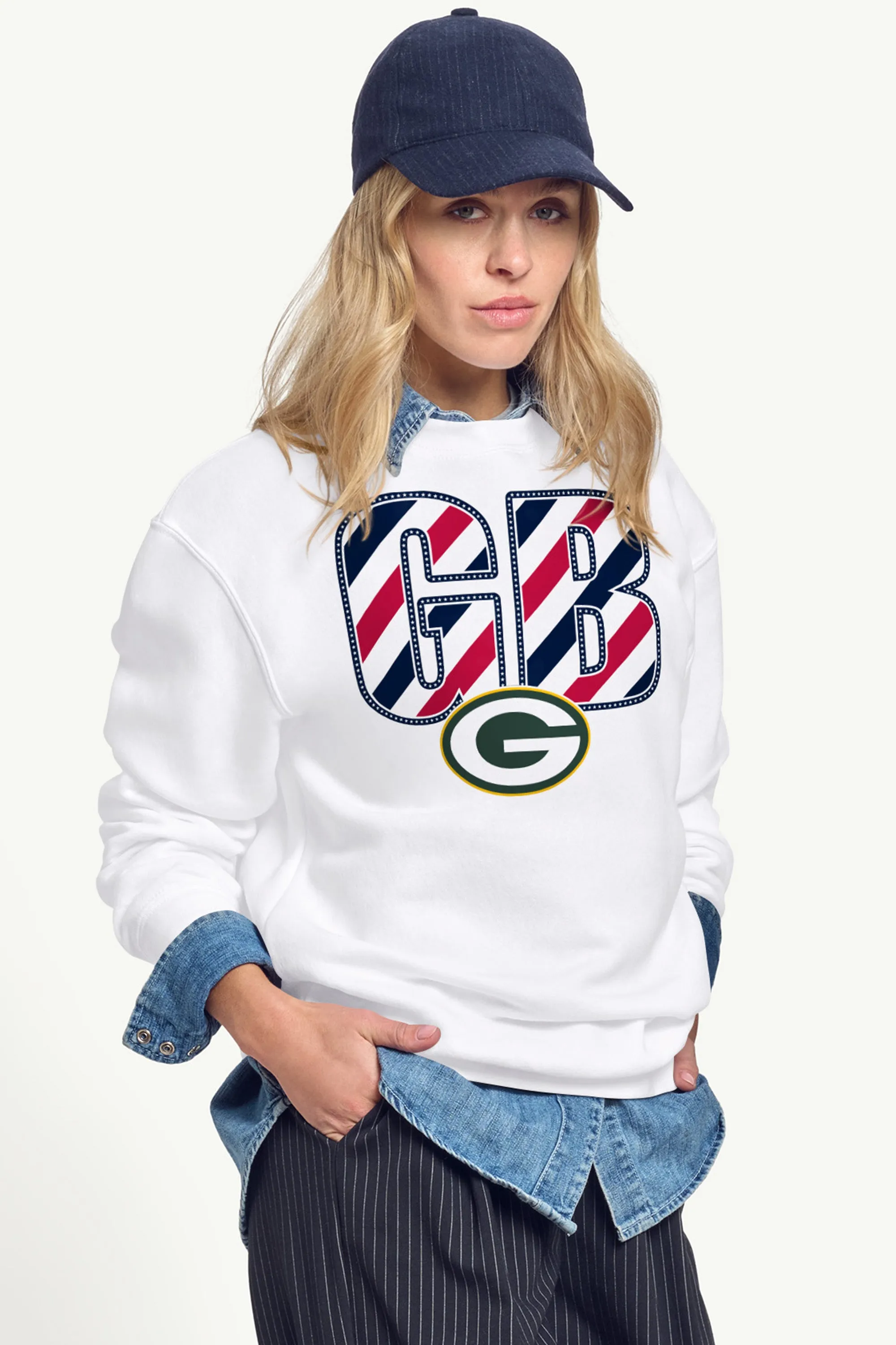 WOMENS GREEN BAY PACKERS STARS AND STRIPES SWEATSHIRT sold by Starter product image thumbnail 4