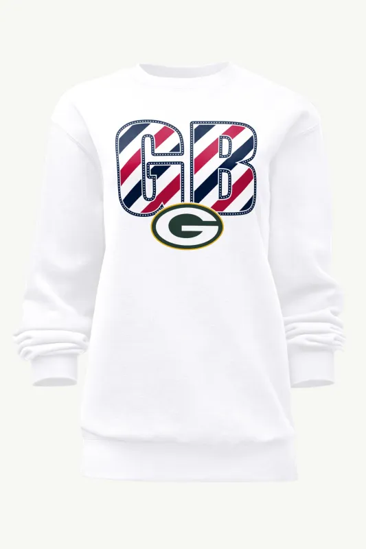 WOMENS GREEN BAY PACKERS STARS AND STRIPES SWEATSHIRT made by Starter