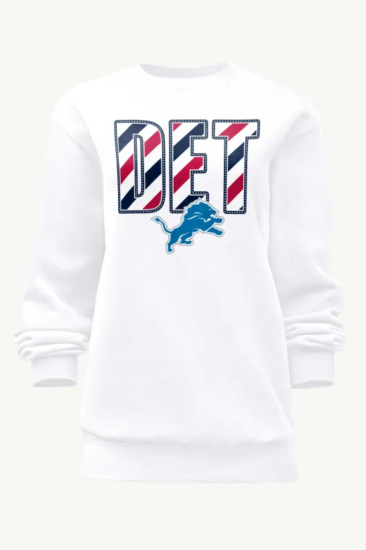 WOMENS DETROIT LIONS STARS AND STRIPES SWEATSHIRT made by Starter