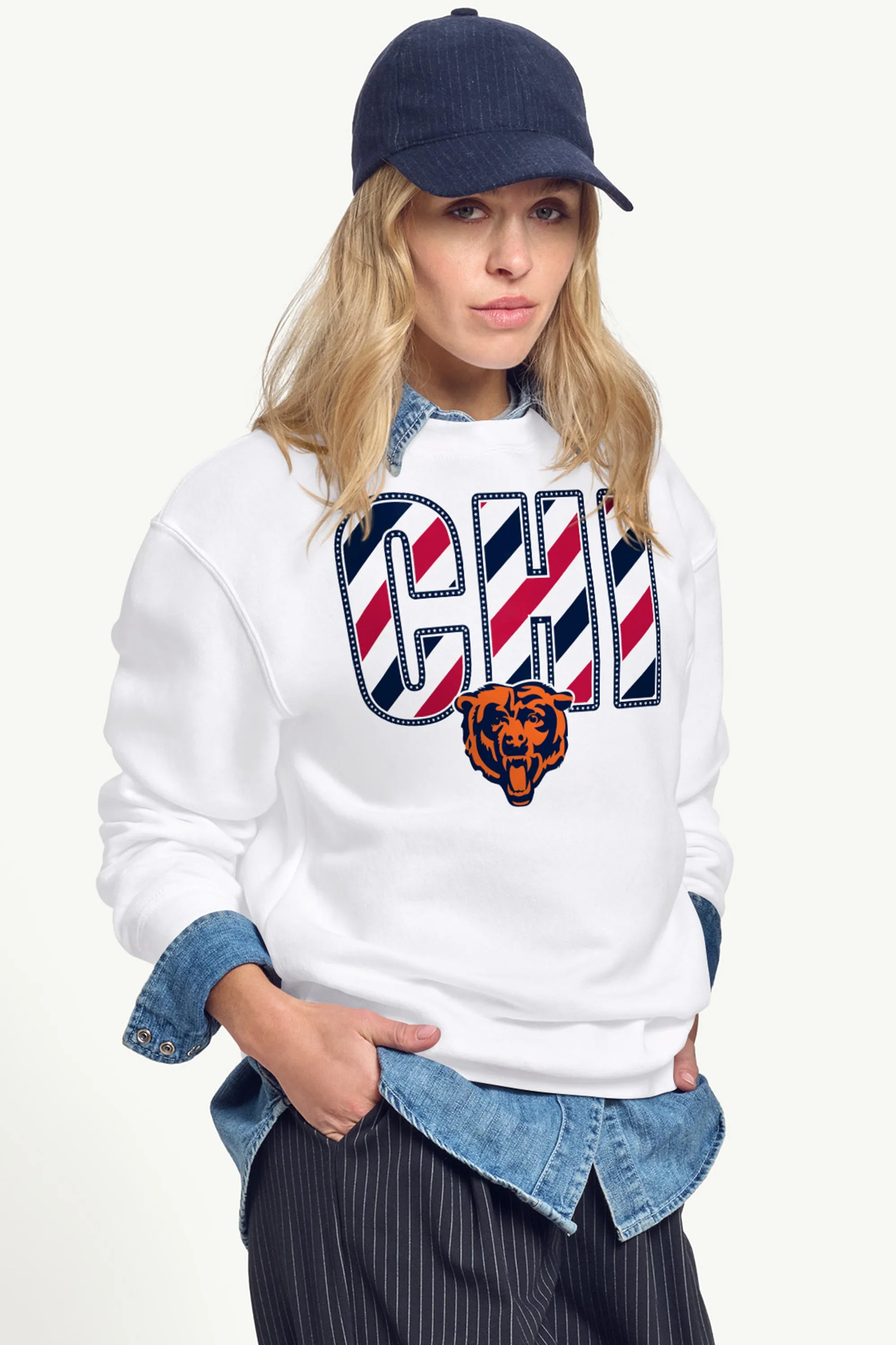 WOMENS CHICAGO BEARS STARS AND STRIPES SWEATSHIRT sold by Starter product image thumbnail 4