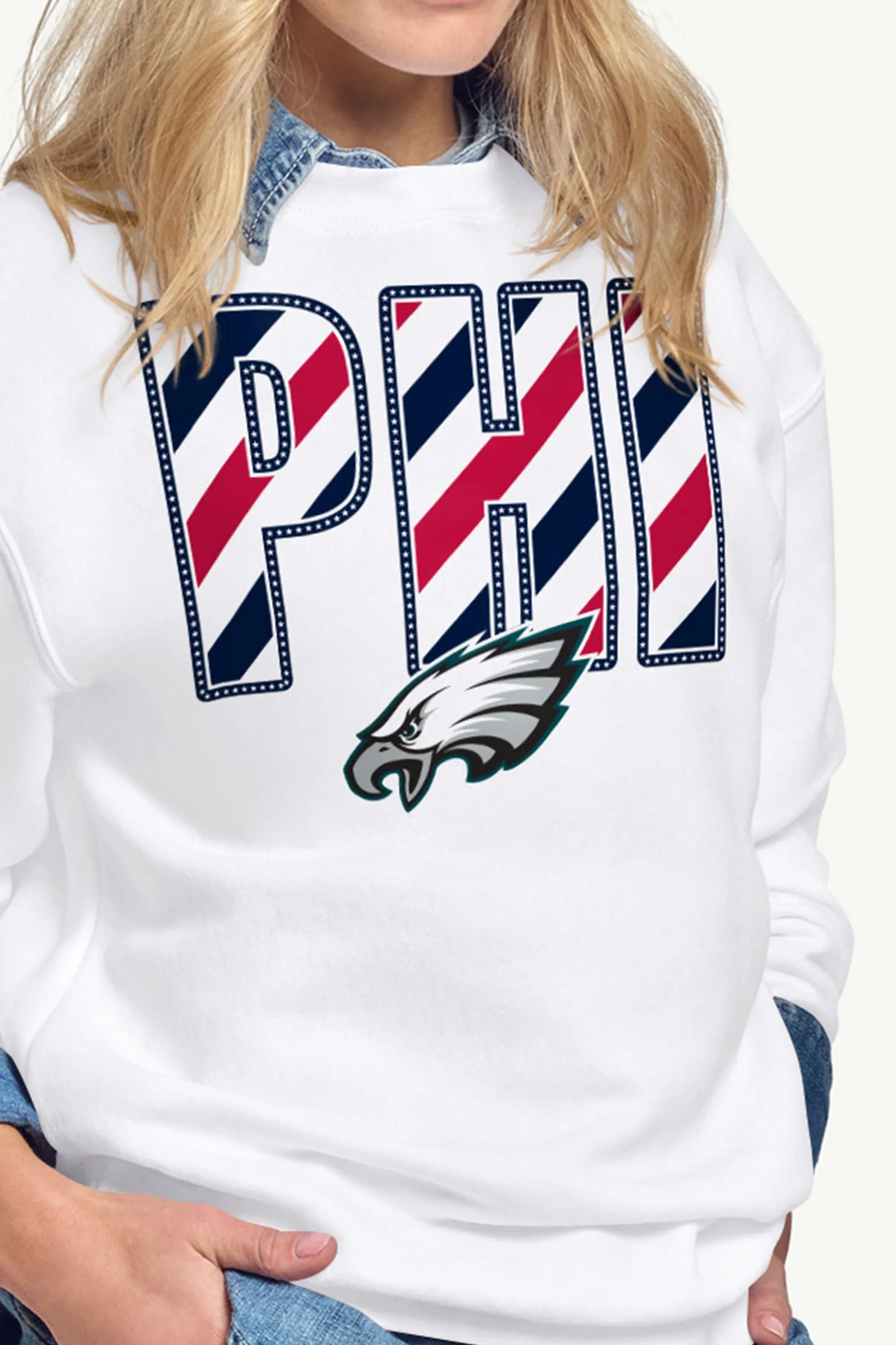 WOMENS PHILADELPHIA EAGLES STARS AND STRIPES SWEATSHIRT sold by Starter product image thumbnail 2