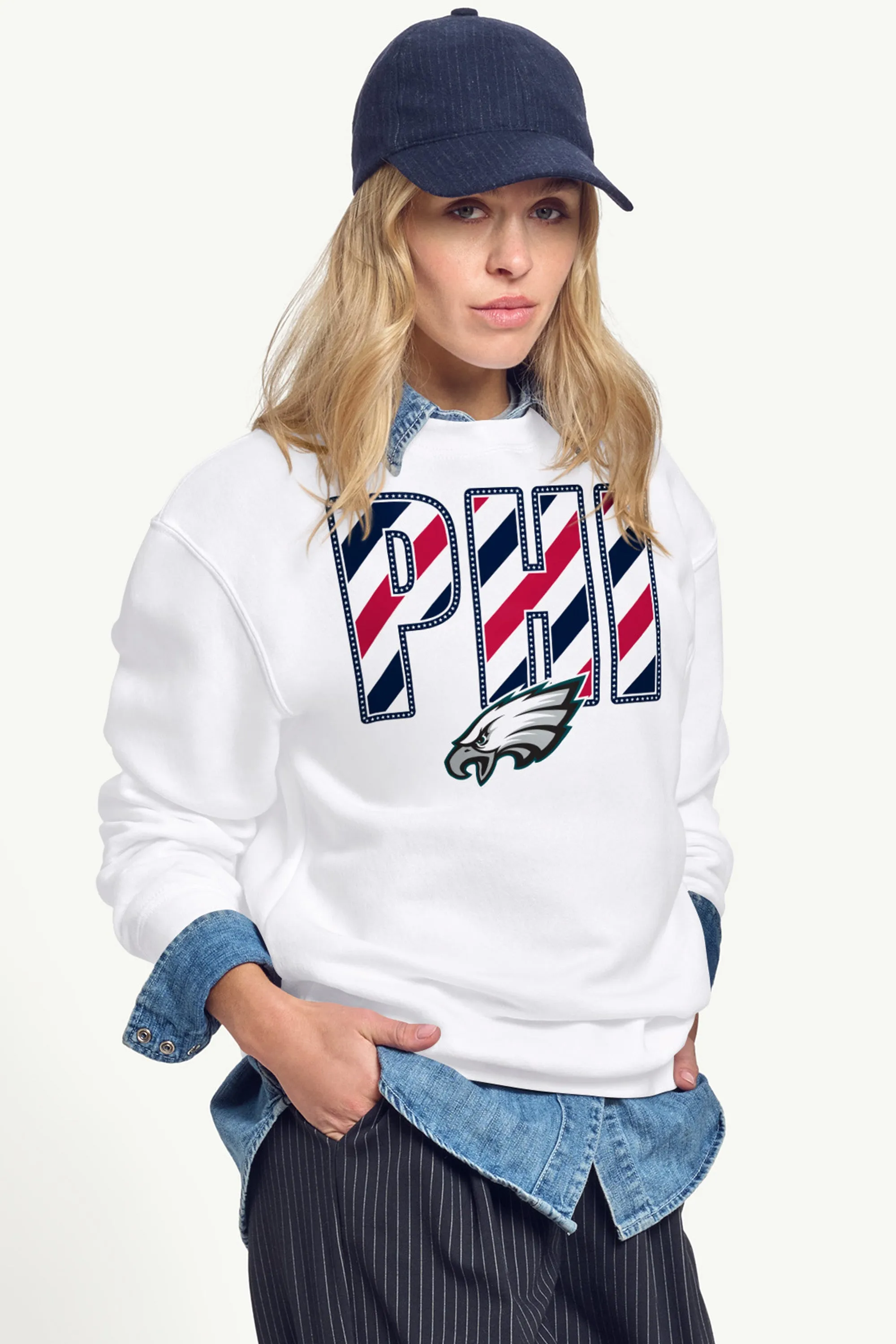 WOMENS PHILADELPHIA EAGLES STARS AND STRIPES SWEATSHIRT sold by Starter product image thumbnail 4