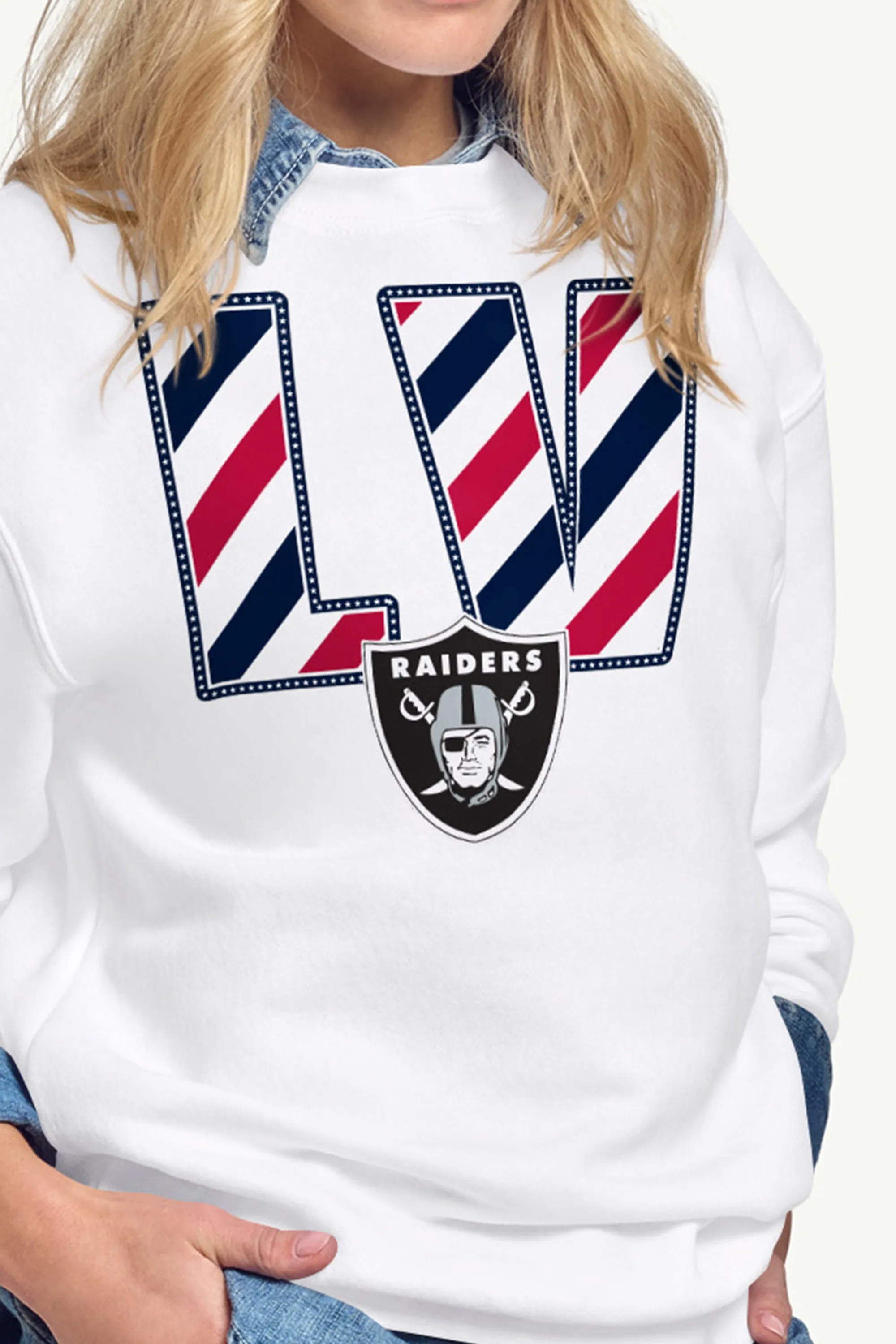 WOMENS LAS VEGAS RAIDERS STARS AND STRIPES SWEATSHIRT sold by Starter product image thumbnail 2