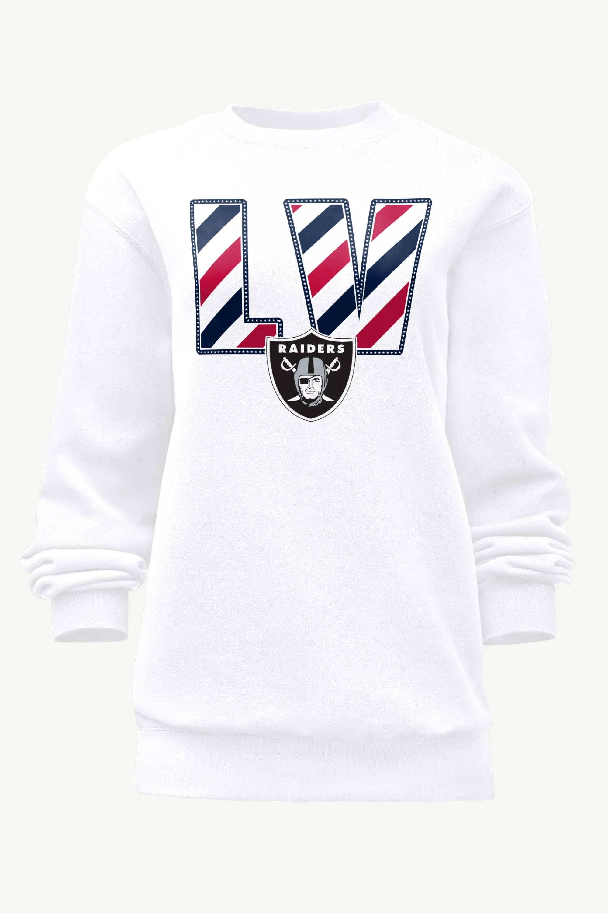 WOMENS LAS VEGAS RAIDERS STARS AND STRIPES SWEATSHIRT sold by Starter