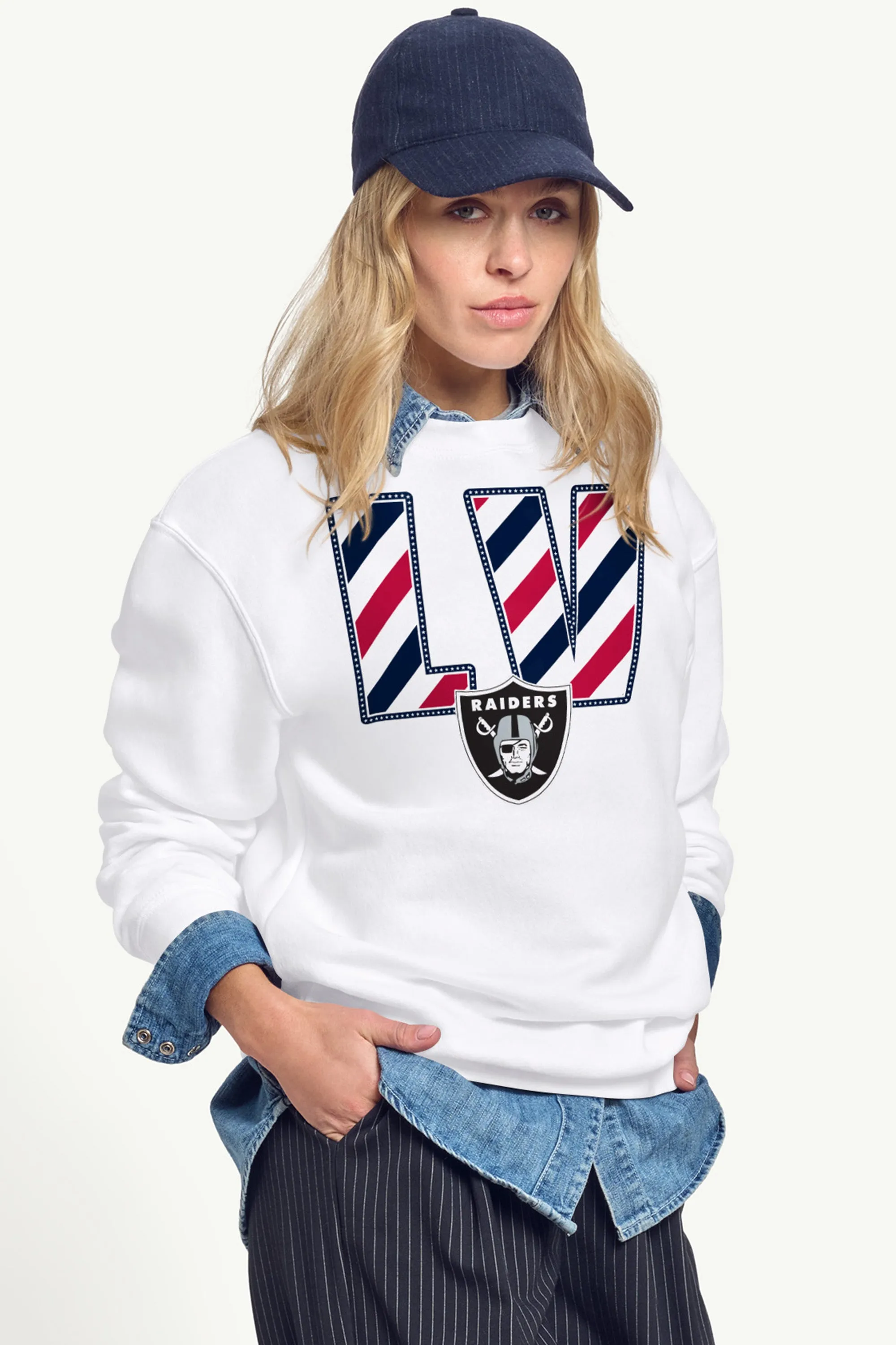 WOMENS LAS VEGAS RAIDERS STARS AND STRIPES SWEATSHIRT sold by Starter product image thumbnail 4