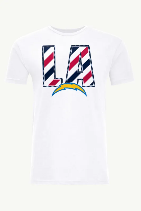 MENS LOS ANGELES CHARGERS STARS AND STRIPES T SHIRT made by Starter