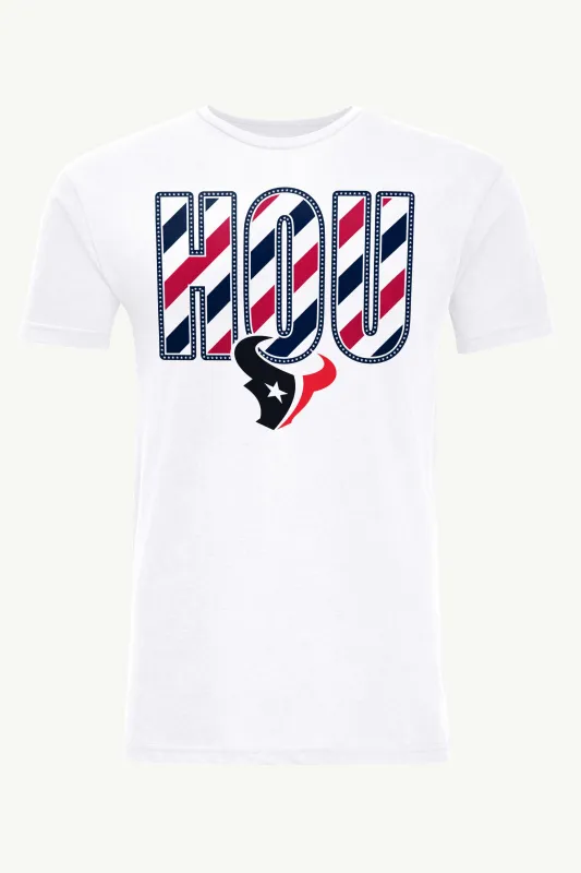 MENS HOUSTON TEXANS STARS AND STRIPES T SHIRT made by Starter