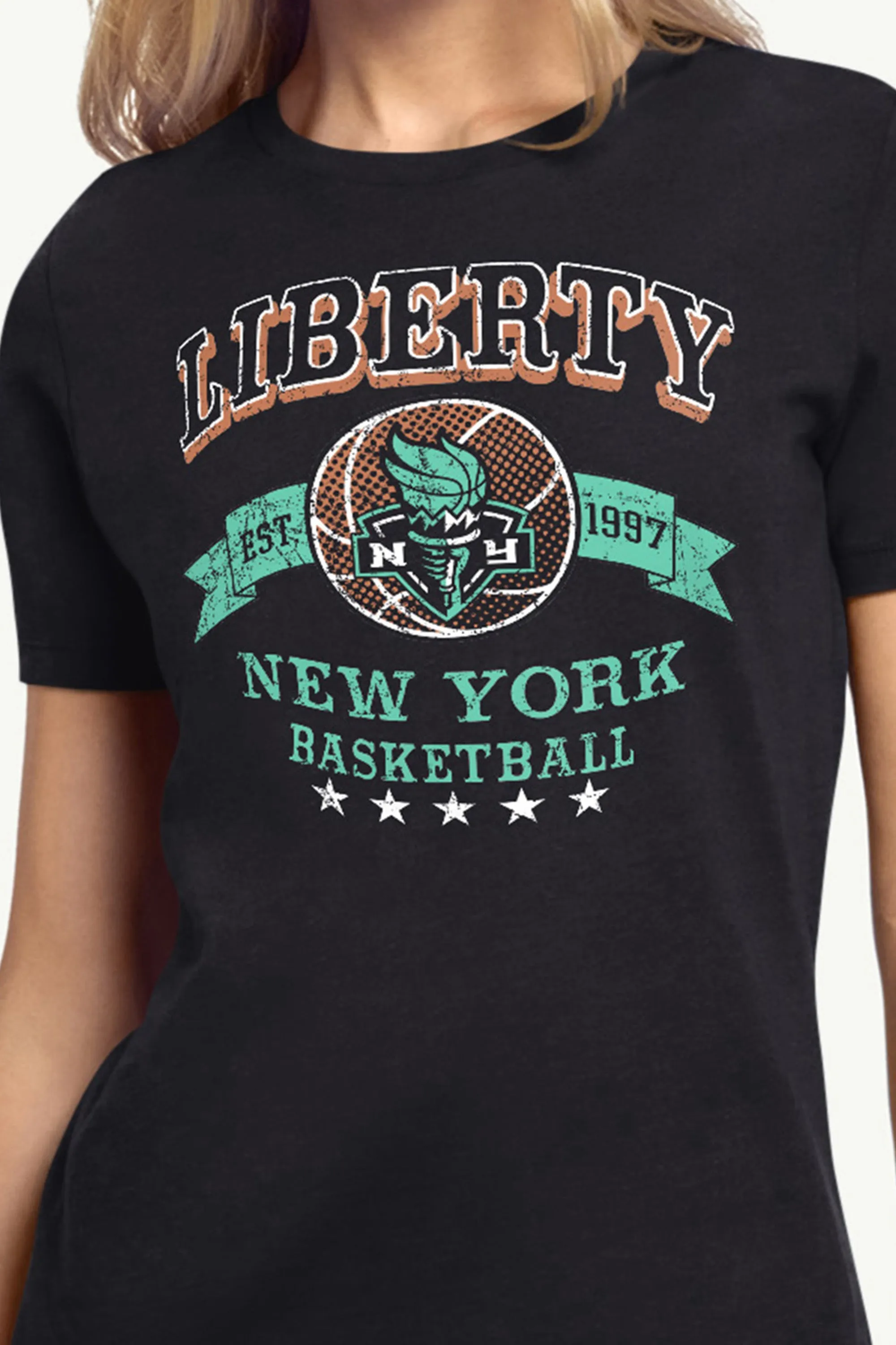 WOMENS WNBA NEW YOR LIBERTY BLEACHERS & BANNER T SHIRT sold by Starter product image thumbnail 2