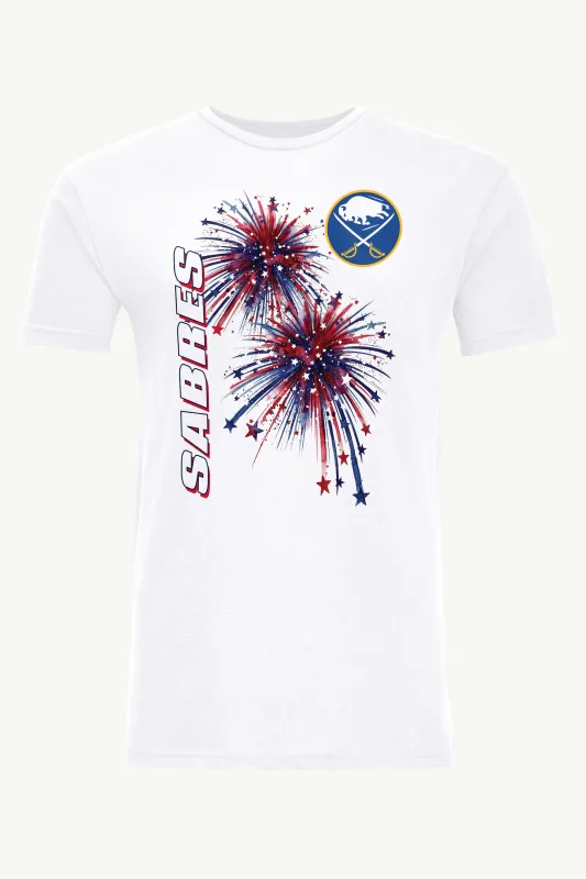 MENS BUFFALO SABRES AMERICAN SPARKS SHORT SLEEVE T SHIRT made by Starter