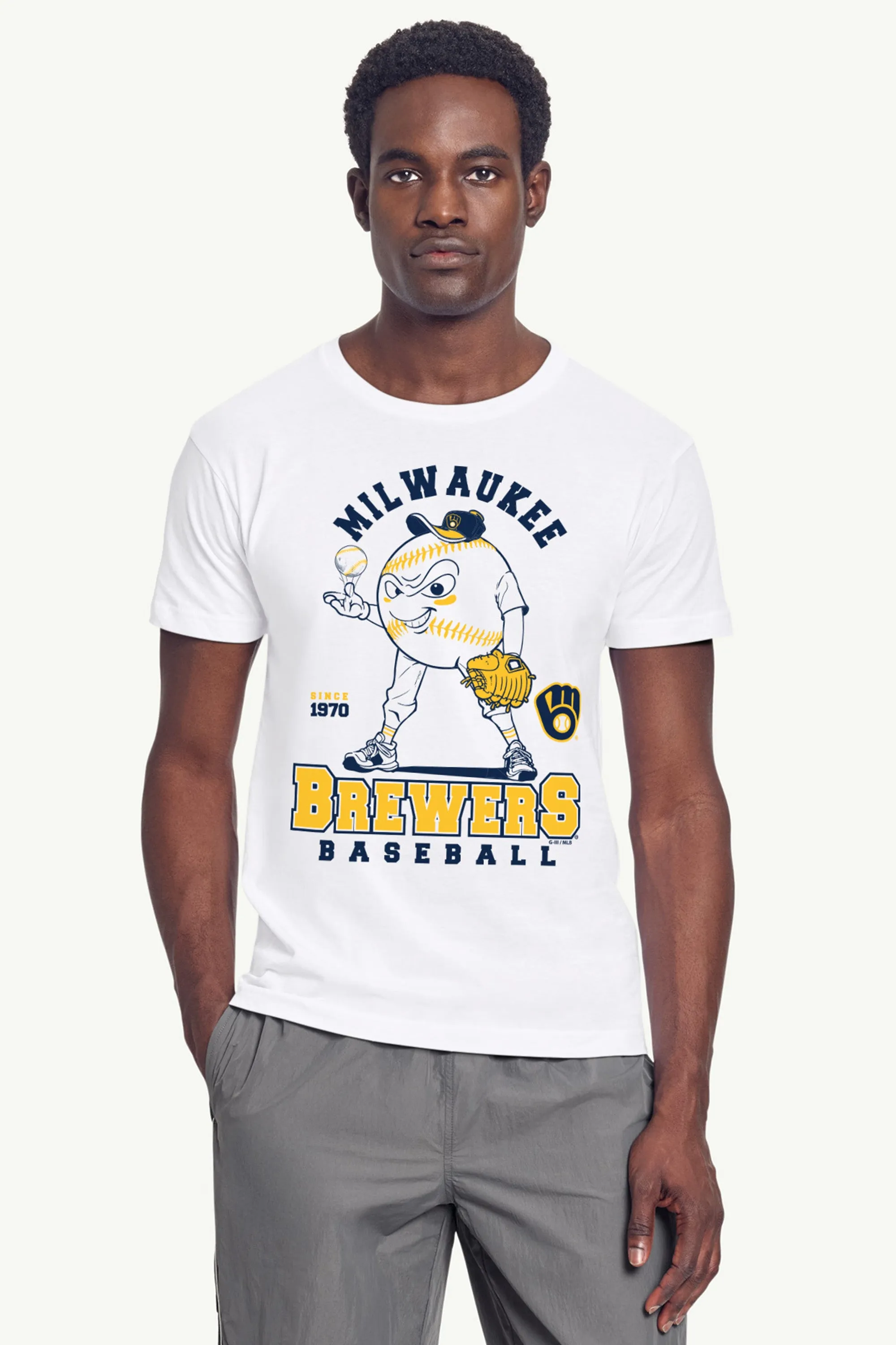 MENS MILWAUKEE BREWERS BASEBALL CHARACTER SHORT SLEEVE T SHIRT sold by Starter product image thumbnail 3
