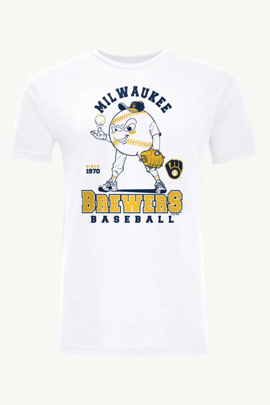 MENS MILWAUKEE BREWERS BASEBALL CHARACTER SHORT SLEEVE T SHIRT made by Starter