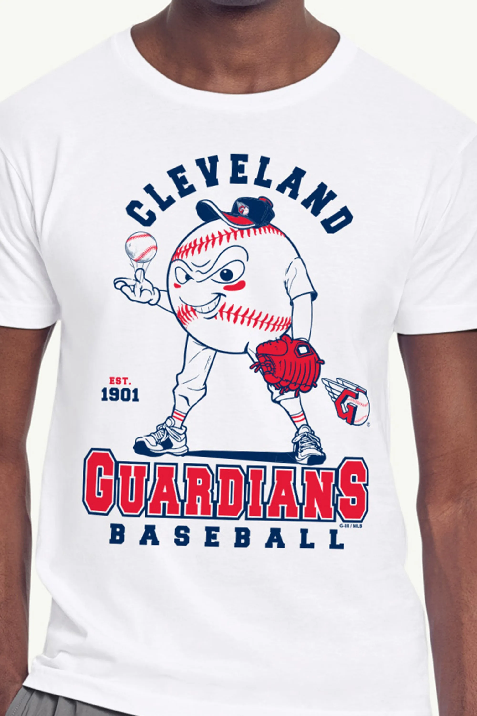 MENS CLEVELAND GUARDIANS BASEBALL CHARACTER SHORT SLEEVE T SHIRT sold by Starter product image thumbnail 2