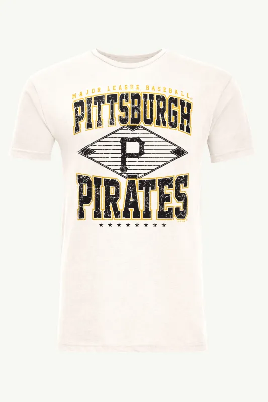 MENS PITTSBURGH PIRATES  DISTRESSED COOPERSTOWN DIAMOND SHORT SLEEVE T SHIRT made by Starter