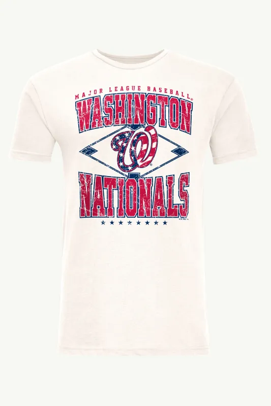 MENS WASHINGTON NATIONALS DISTRESSED COOPERSTOWN DIAMOND SHORT SLEEVE T SHIRT made by Starter