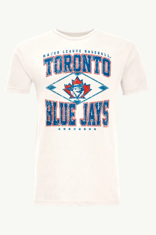 MENS TORONTO BLUE JAYS DISTRESSED COOPERSTOWN DIAMOND SHORT SLEEVE T SHIRT made by Starter