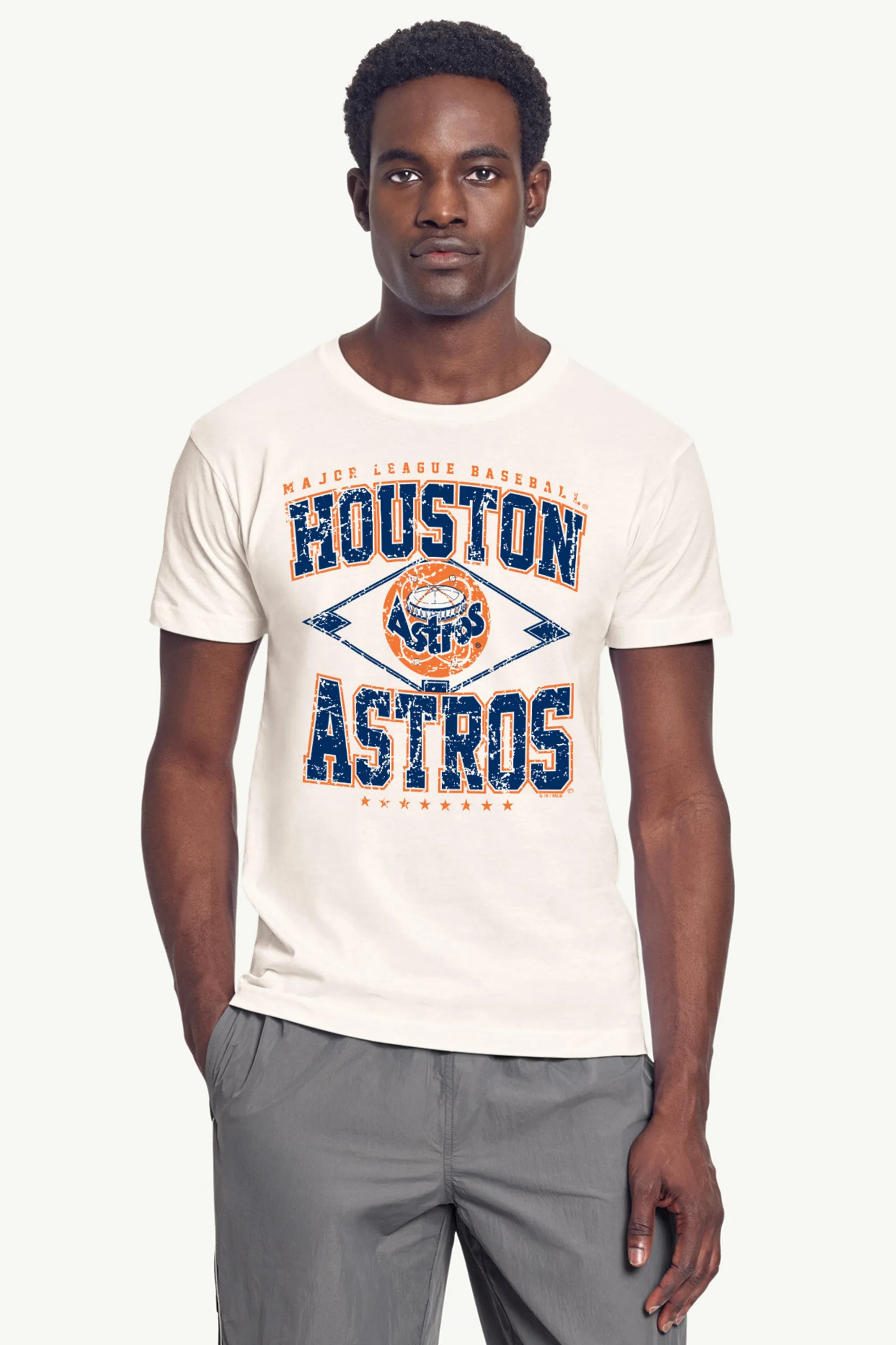 MENS HOUSTON ASTROS DISTRESSED COOPERSTOWN DIAMOND SHORT SLEEVE T SHIRT sold by Starter product image thumbnail 3