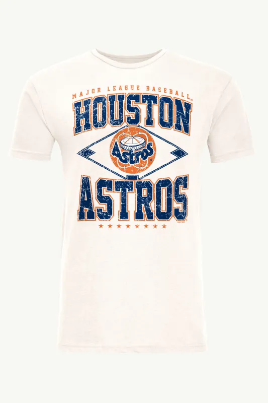 MENS HOUSTON ASTROS DISTRESSED COOPERSTOWN DIAMOND SHORT SLEEVE T SHIRT made by Starter