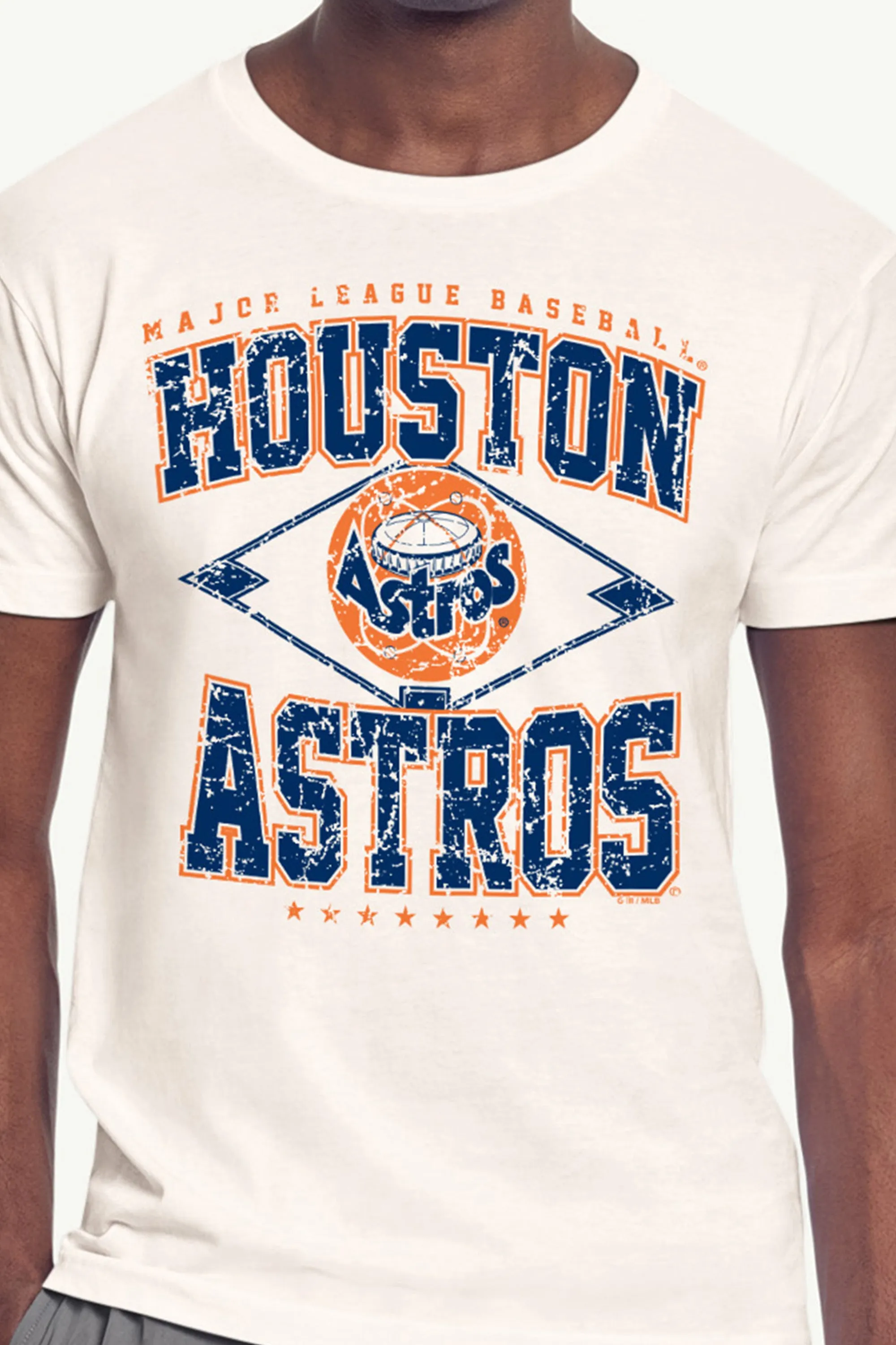 MENS HOUSTON ASTROS DISTRESSED COOPERSTOWN DIAMOND SHORT SLEEVE T SHIRT sold by Starter product image thumbnail 2