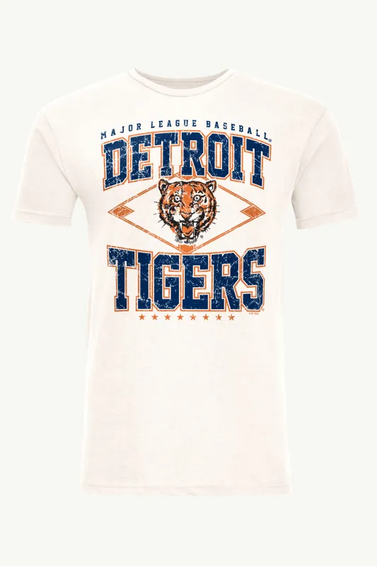 MENS DETROIT TIGERS DISTRESSED COOPERSTOWN DIAMOND SHORT SLEEVE T SHIRT made by Starter