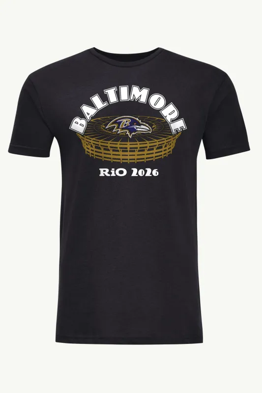 MENS BALTIMORE RAVENS RIO STADIUM T SHIRT made by Starter